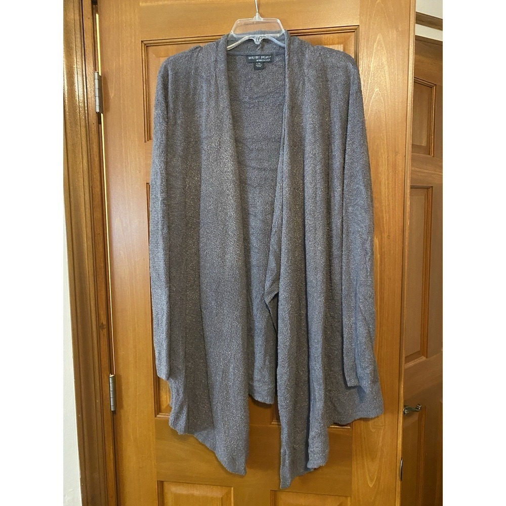 Barefoot Dreams Soft Gray L/XL Cardigan Bamboo Chic Lite Draped Sweater Cozy